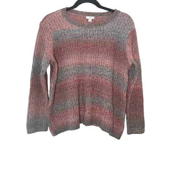 J. Jill boxy pink gray ombre long sleeve sweater Size Large Petite - Picture 1 of 5